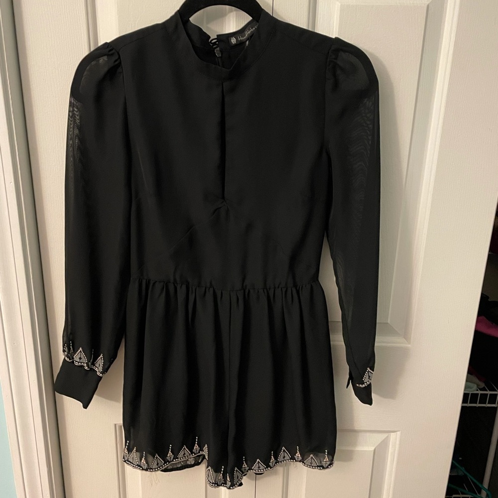 House of Harlow 1960 black long sleeve romper